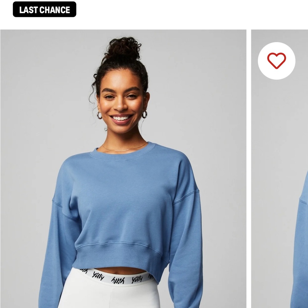 Fabletics Light Blue Women's Cropped Sweatshirt